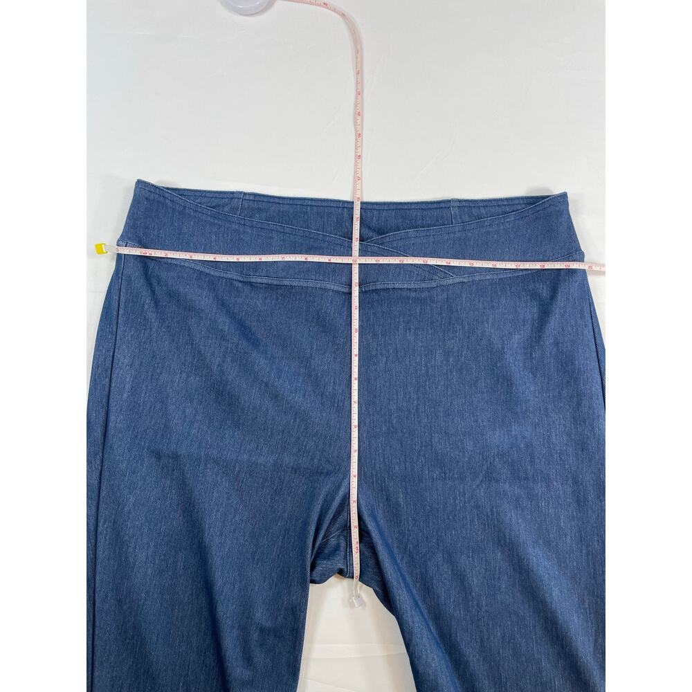Halara Crossover Waist Flare Denim Look Soft Knit Pants Medium Blue 3X Plus - Picture 3 of 5